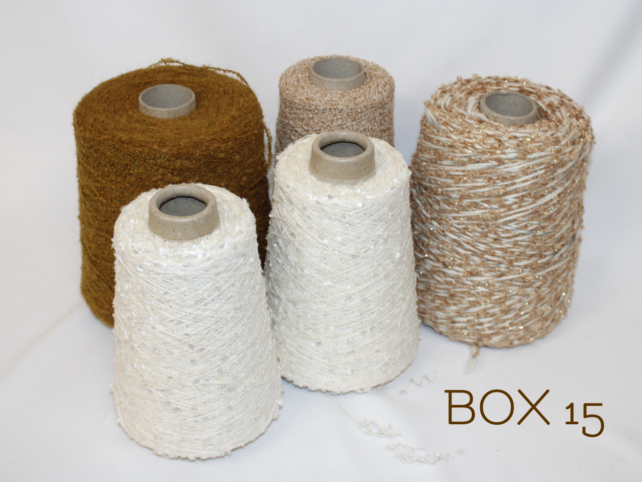 BOXES OF STOCK YARNS FOR CLOTHING