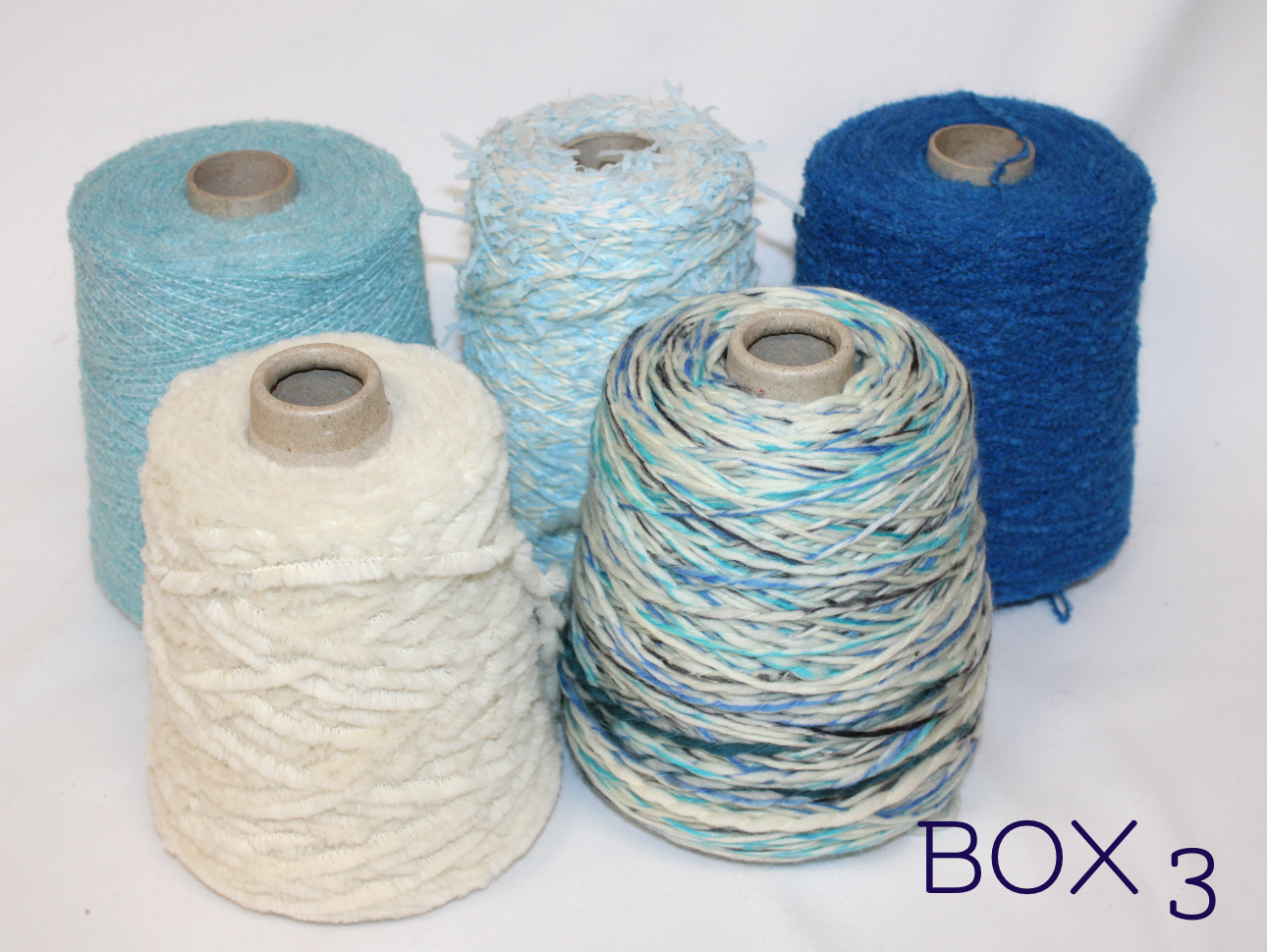 BOXES OF STOCK YARNS FOR CLOTHING