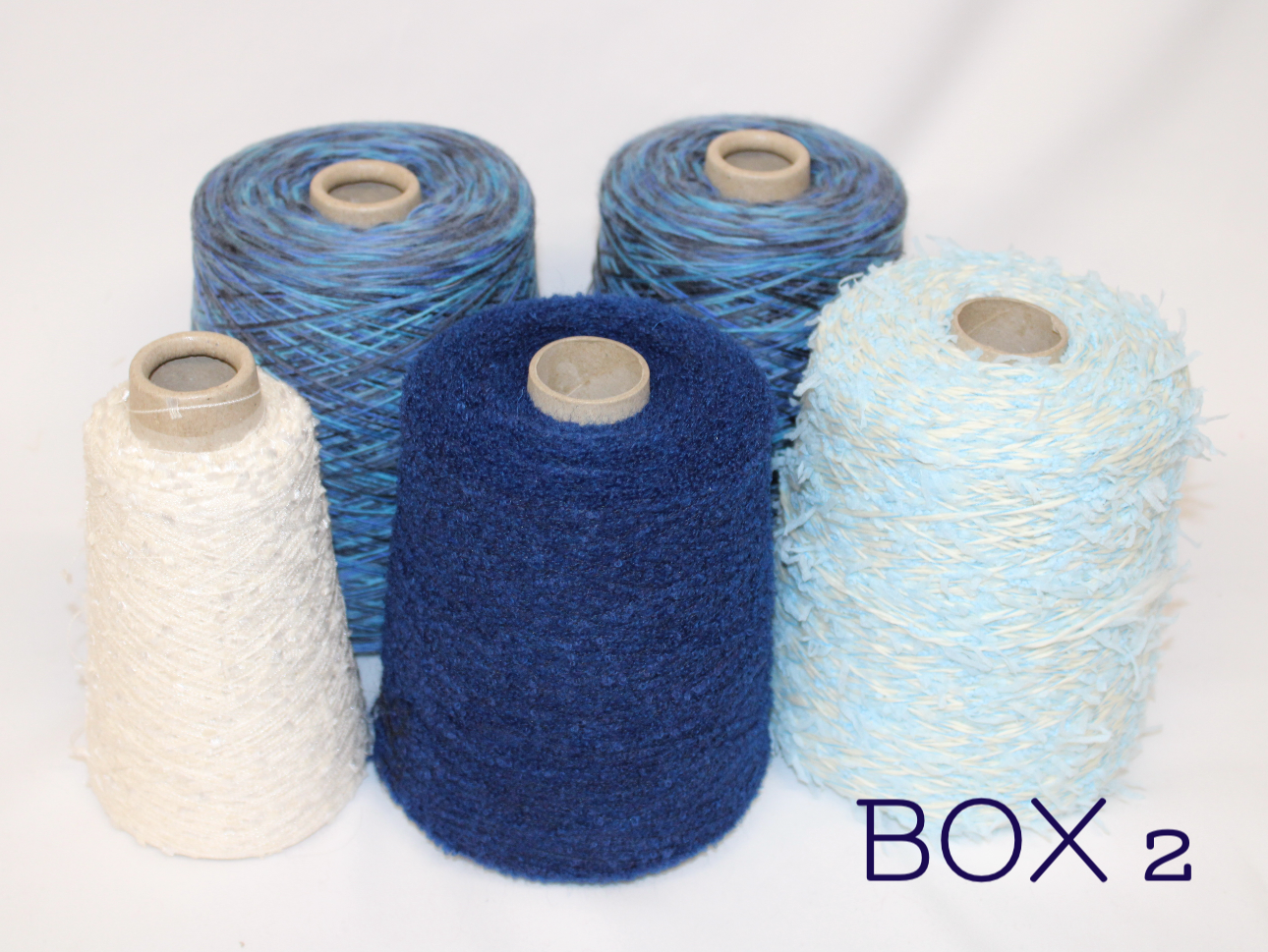 BOXES OF STOCK YARNS FOR CLOTHING