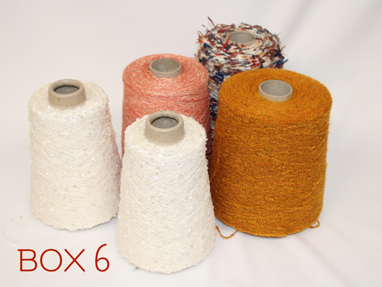 BOXES OF STOCK YARNS FOR CLOTHING